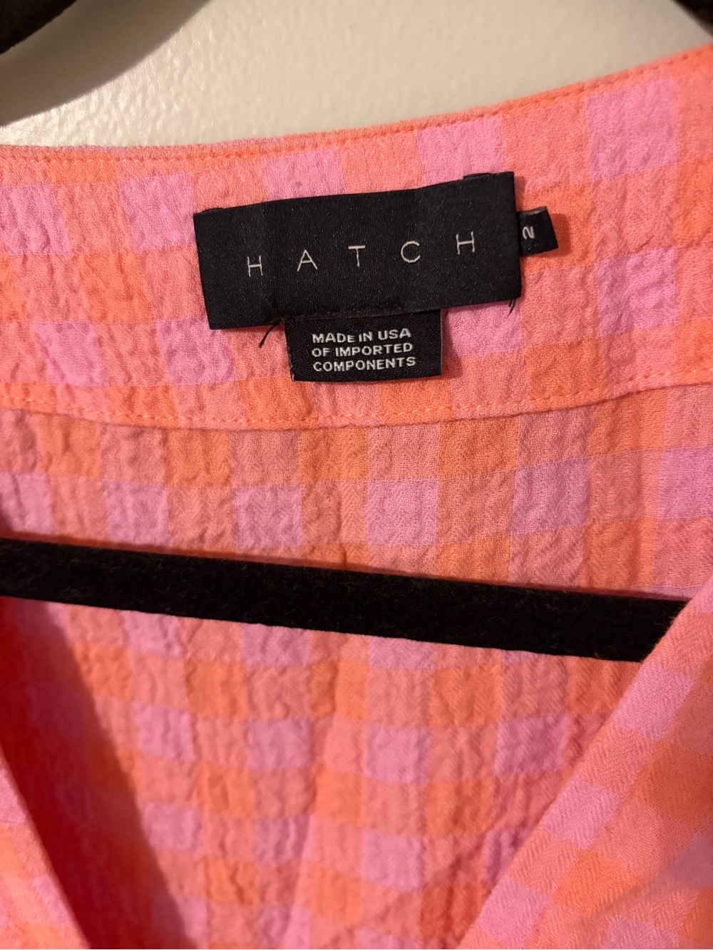 Hatch maternity Carolina dress sunrise gingham pink 2 medium - Picture 5 of 6